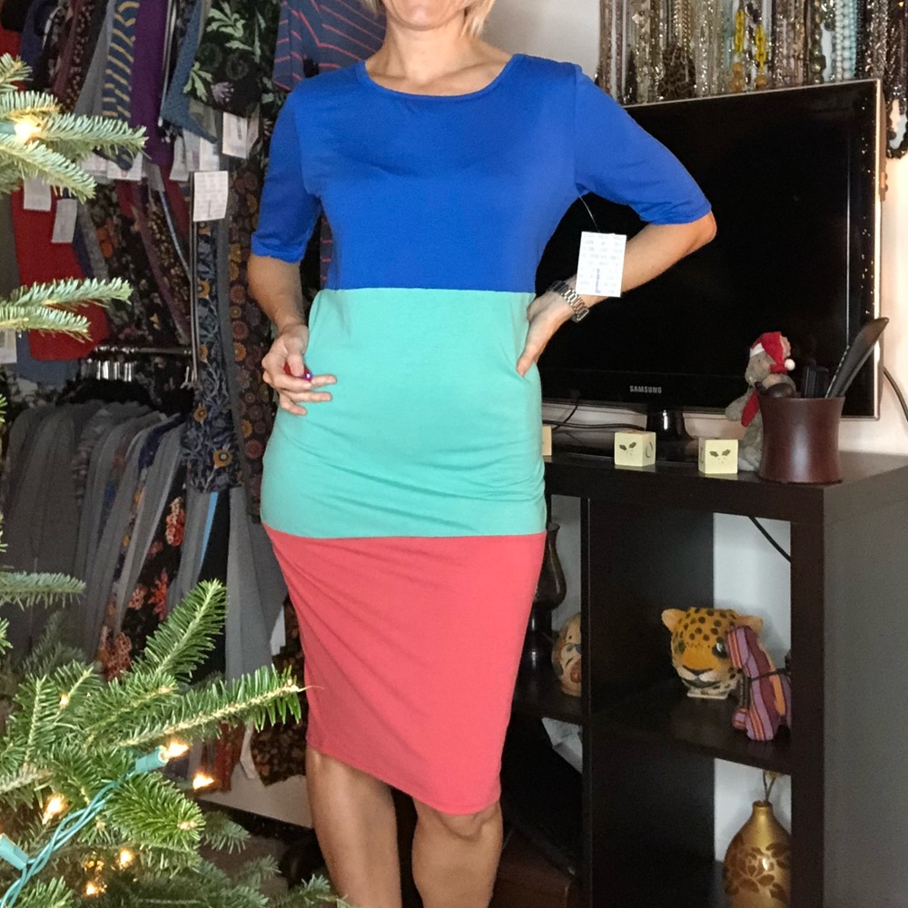 LuLaRoe Color Block Julia Pencil Dress NWT